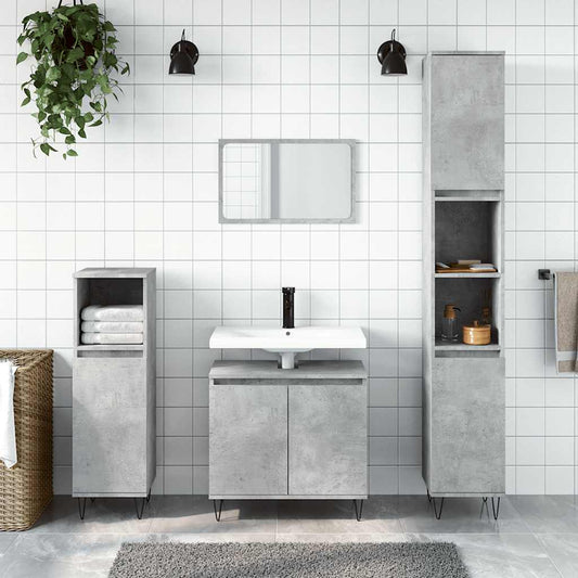 Bathroom Cabinet Concrete Grey 58x33x60 cm Engineered Wood