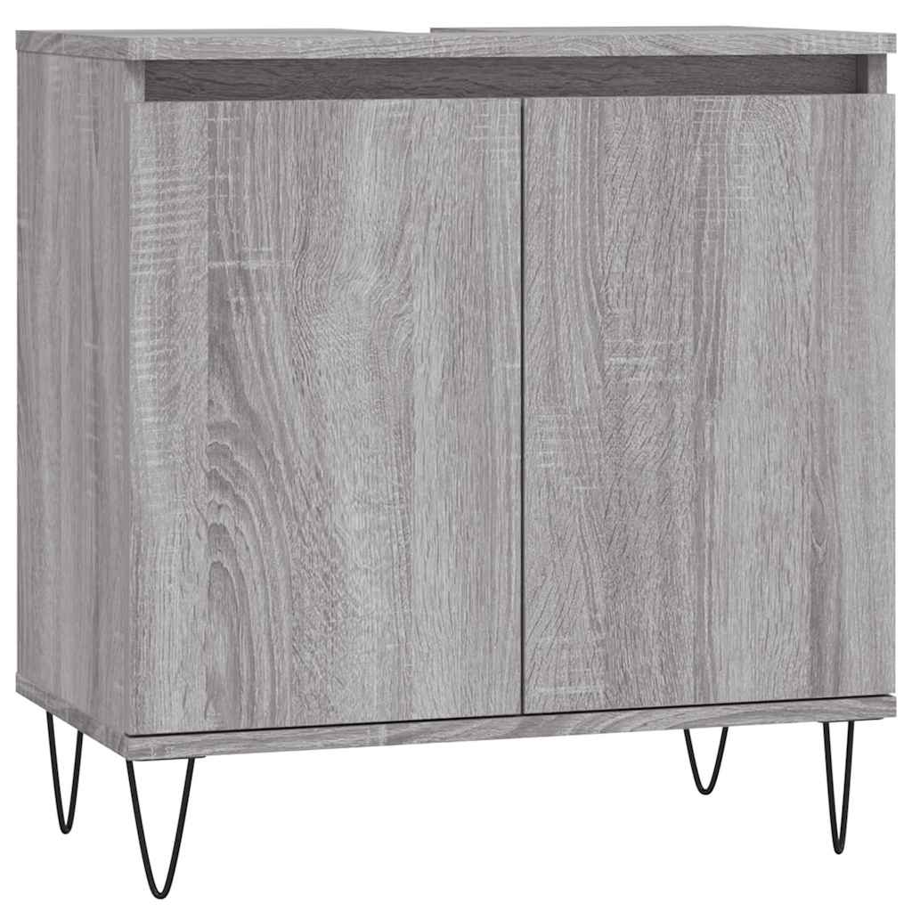 Bathroom Cabinet Grey Sonoma 58x33x60 cm Engineered Wood