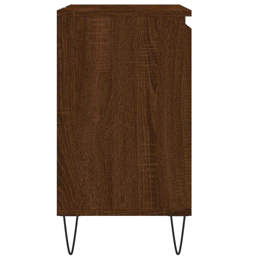 Bathroom Cabinet Engineered Wood 58x33x60 cm Brown Oak Finish - Bend