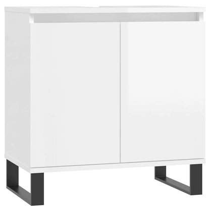 Bathroom Cabinet High Gloss White 58x33x60 cm Engineered Wood