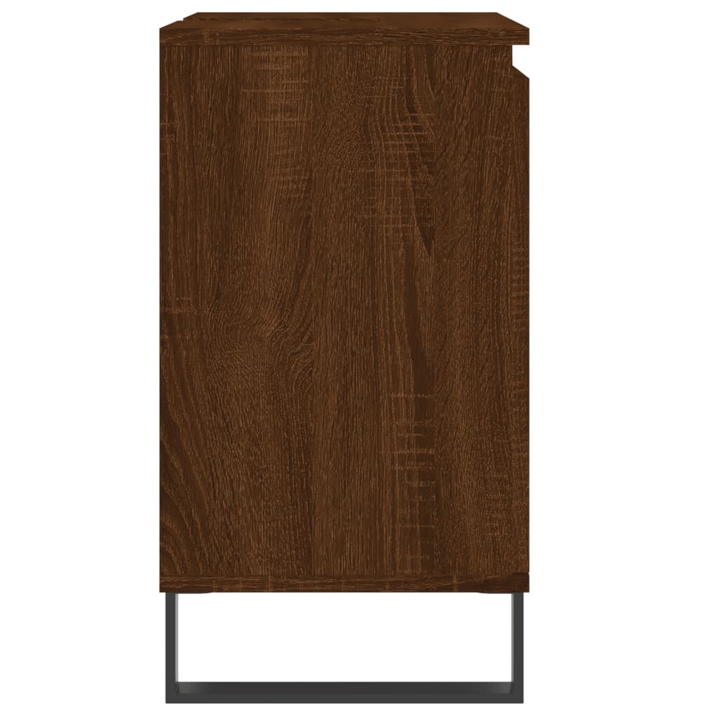 Bathroom Cabinet Engineered Wood 58x33x60 cm Brown Oak Finish - Bend