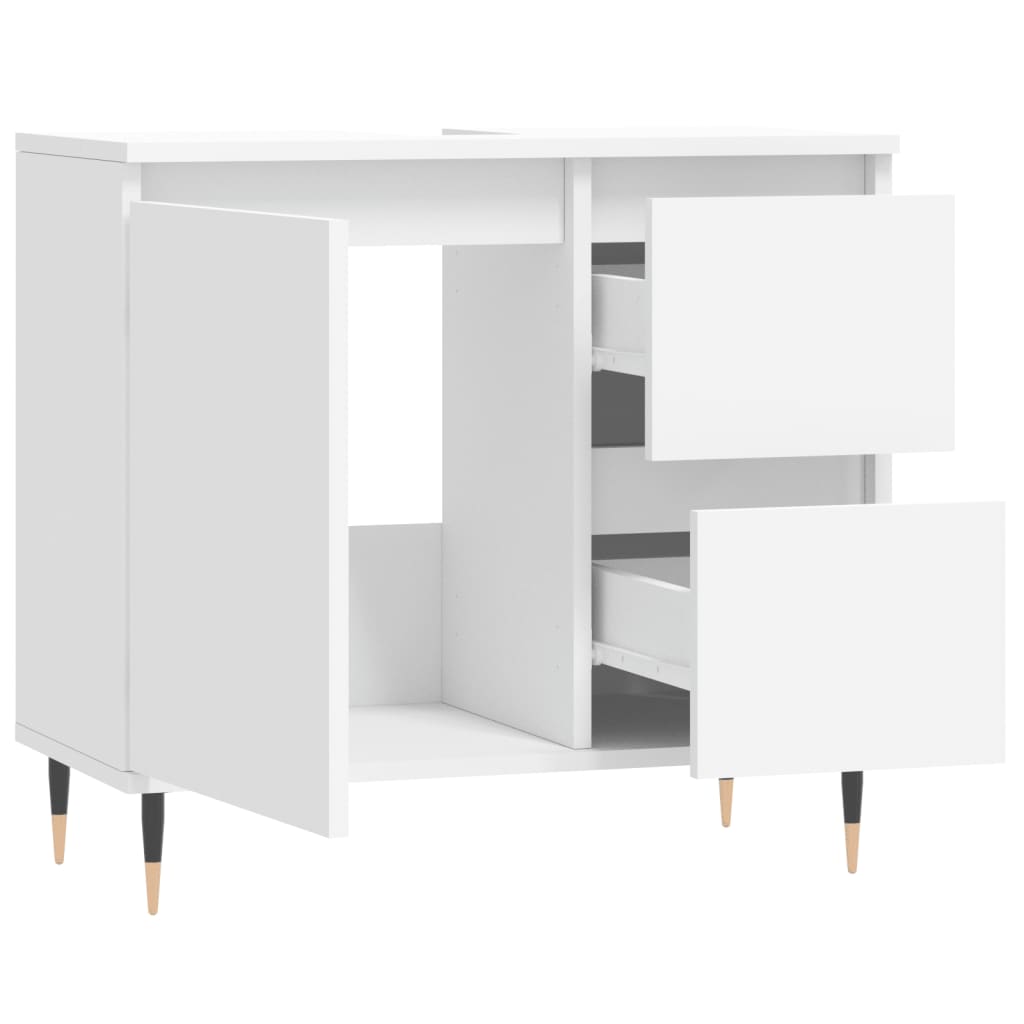 Bathroom Cabinet White 65x33x60 cm Engineered Wood - Bend