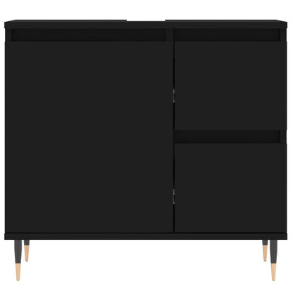 Two-Drawer Bathroom Storage Cabinet in Black - Bend