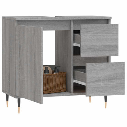 Bathroom Cabinet Grey Sonoma 65x33x60 cm Engineered Wood