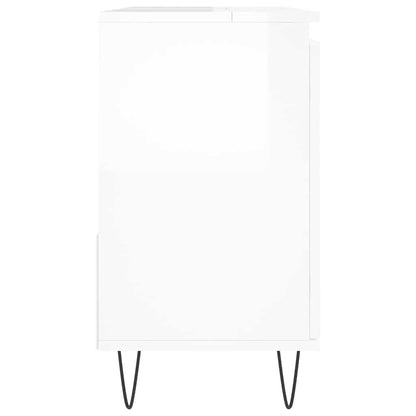 Bathroom Cabinet High Gloss White 65x33x60 cm Engineered Wood