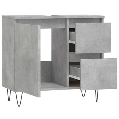 Bathroom Cabinet Concrete Grey 65x33x60 cm Engineered Wood