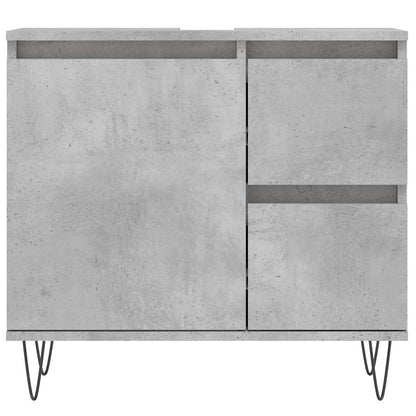 Bathroom Cabinet Concrete Grey 65x33x60 cm Engineered Wood