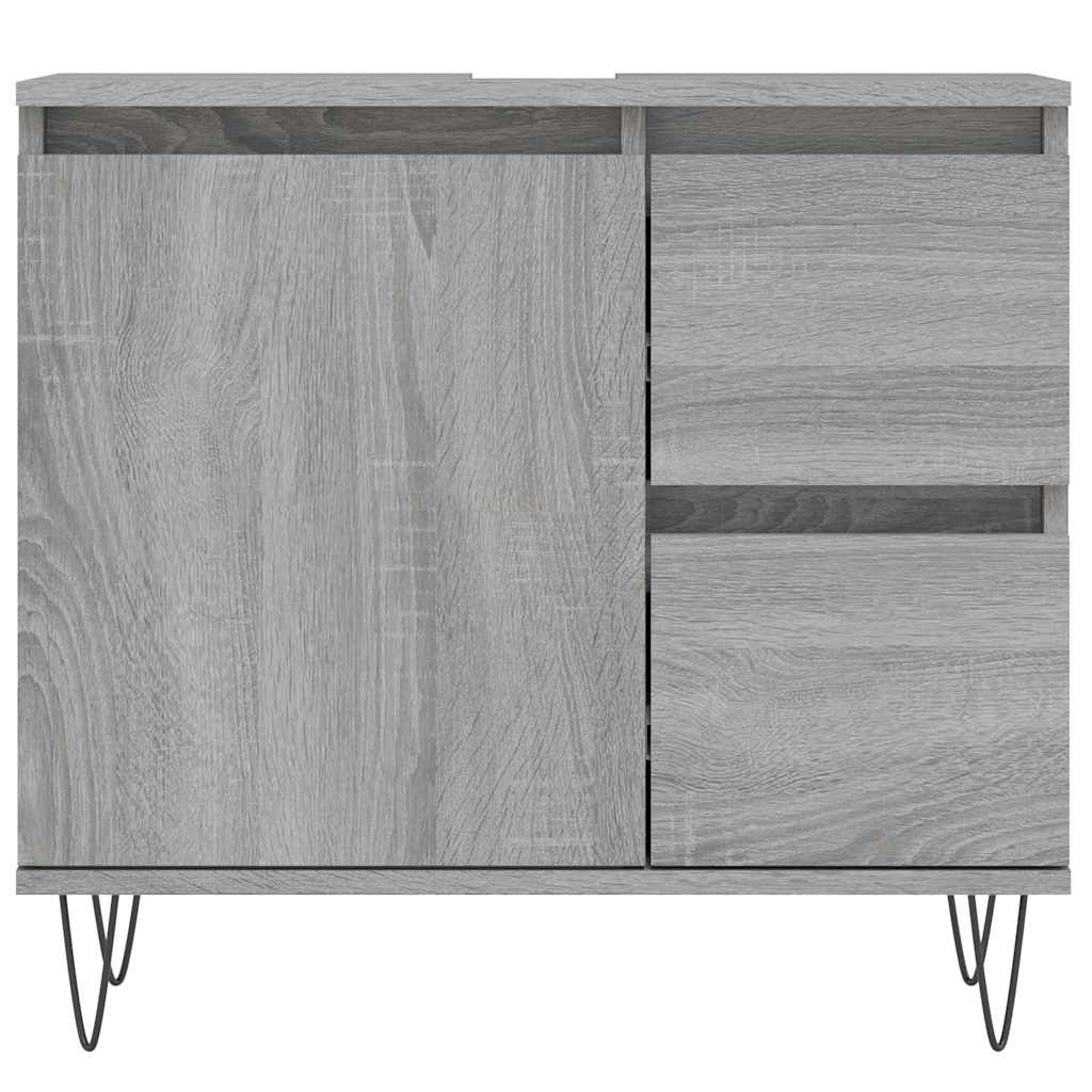 Bathroom Cabinet Grey Sonoma 65x33x60 cm Engineered Wood