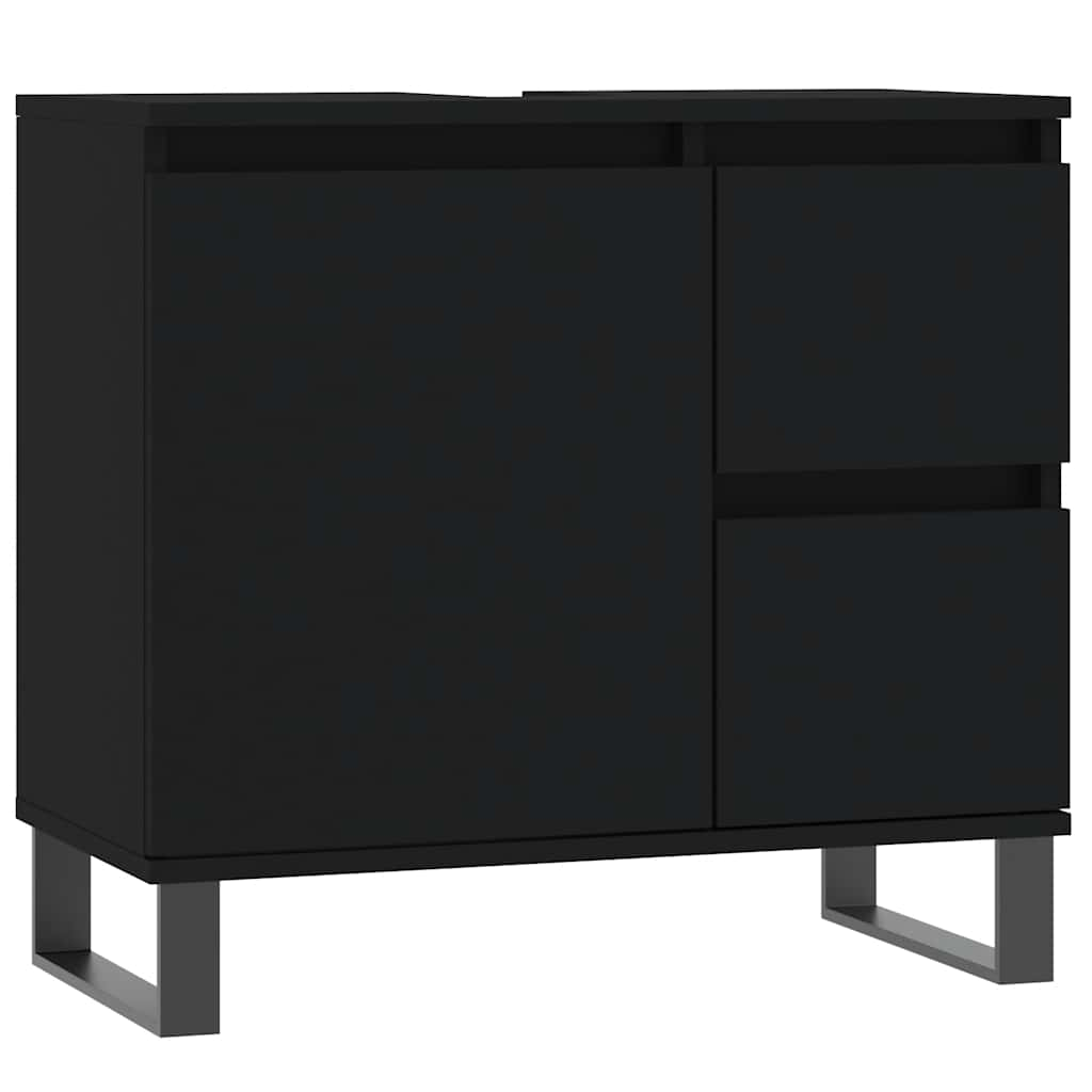 Bathroom Cabinet Black 65x33x60 cm Engineered Wood