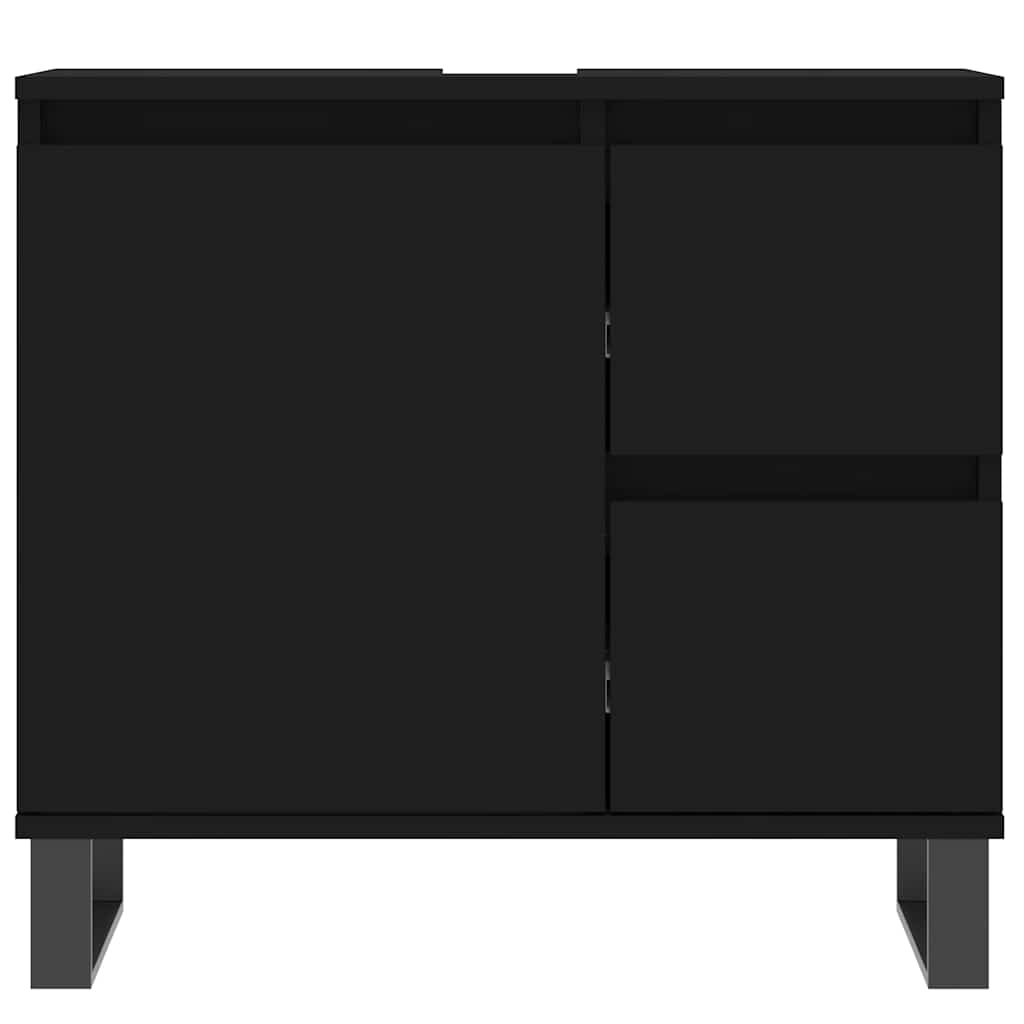 Bathroom Cabinet Black 65x33x60 cm Engineered Wood