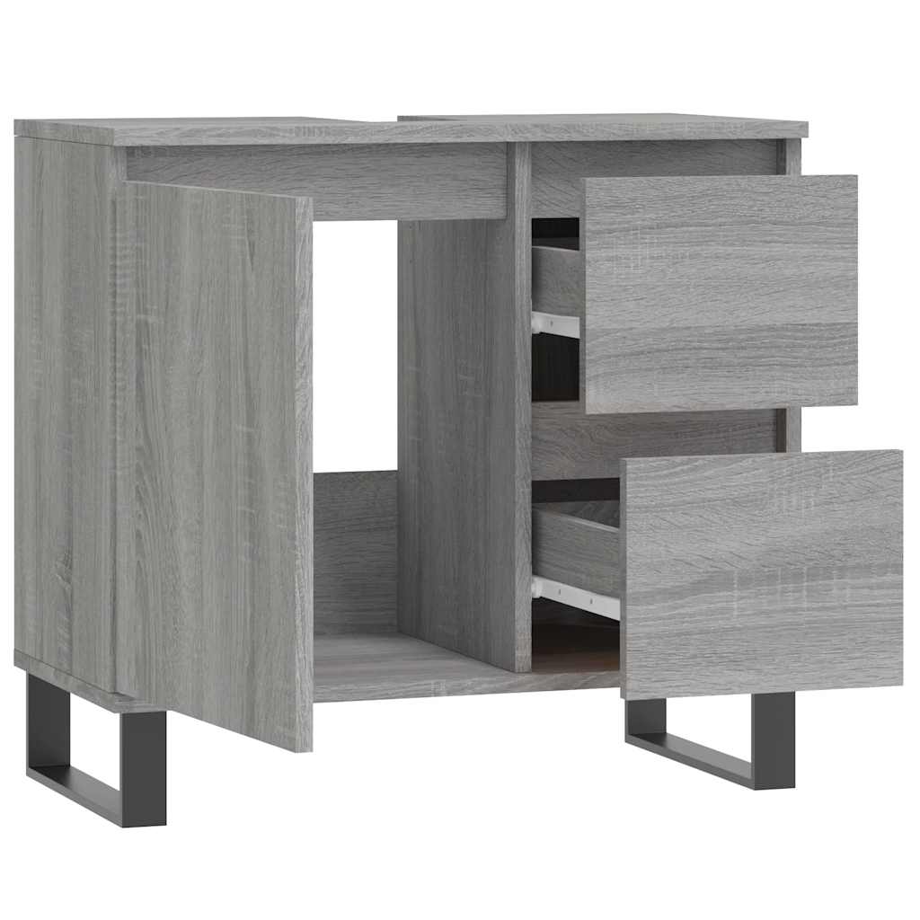 Bathroom Cabinet Grey Sonoma 65x33x60 cm Engineered Wood