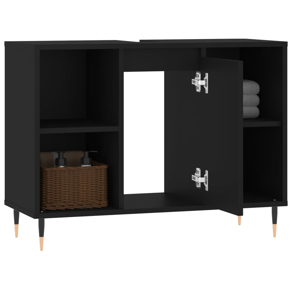 Black 4-Drawer Bathroom Storage Cabinet - Bend