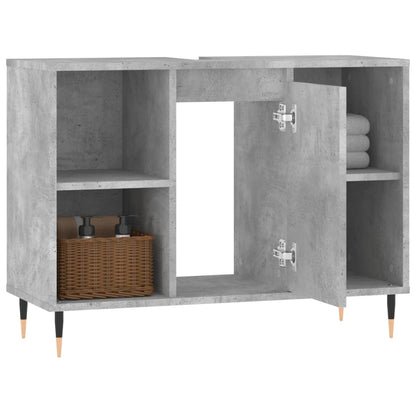 Bathroom Cabinet Concrete Grey 80x33x60 cm Engineered Wood - Bend