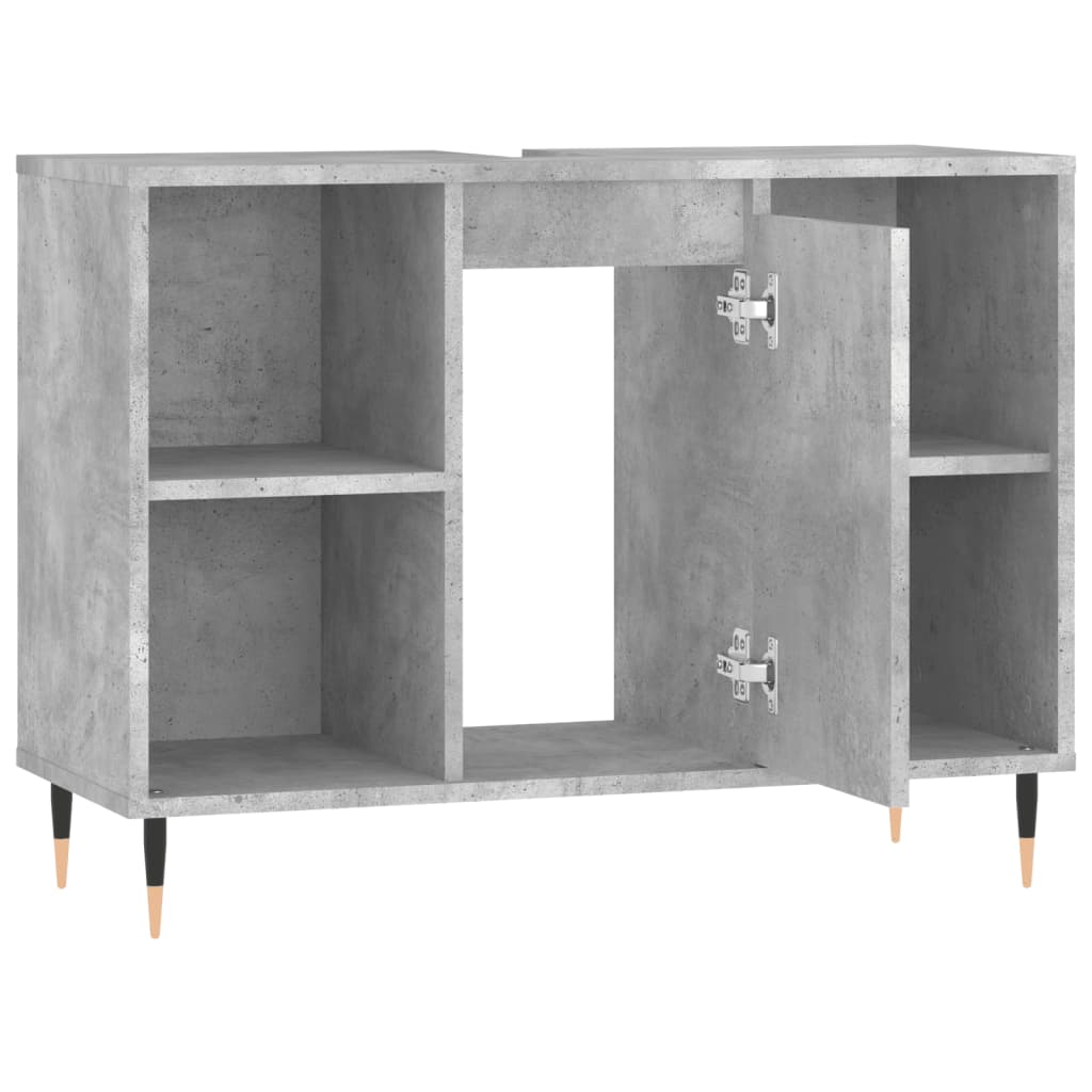 Bathroom Cabinet Concrete Grey 80x33x60 cm Engineered Wood - Bend