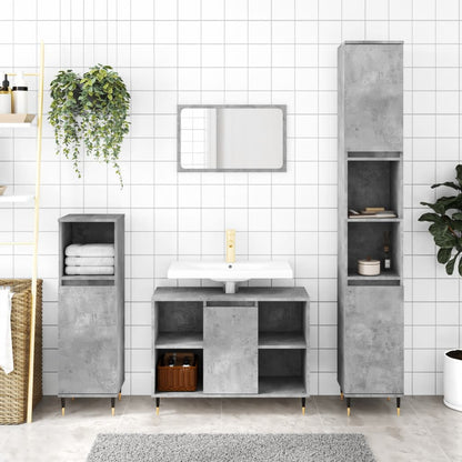 Bathroom Cabinet Concrete Grey 80x33x60 cm Engineered Wood - Bend