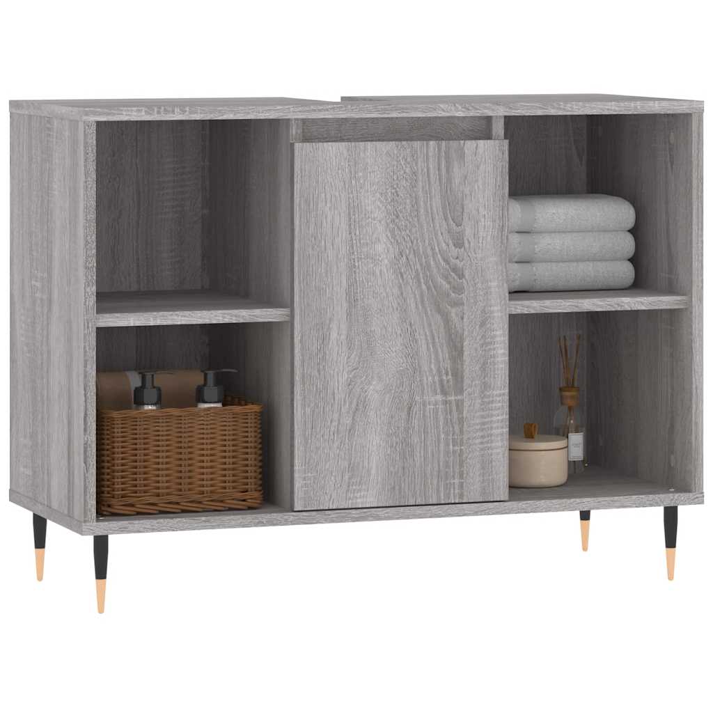 Bathroom Cabinet Grey Sonoma 80x33x60 cm Engineered Wood - Bend