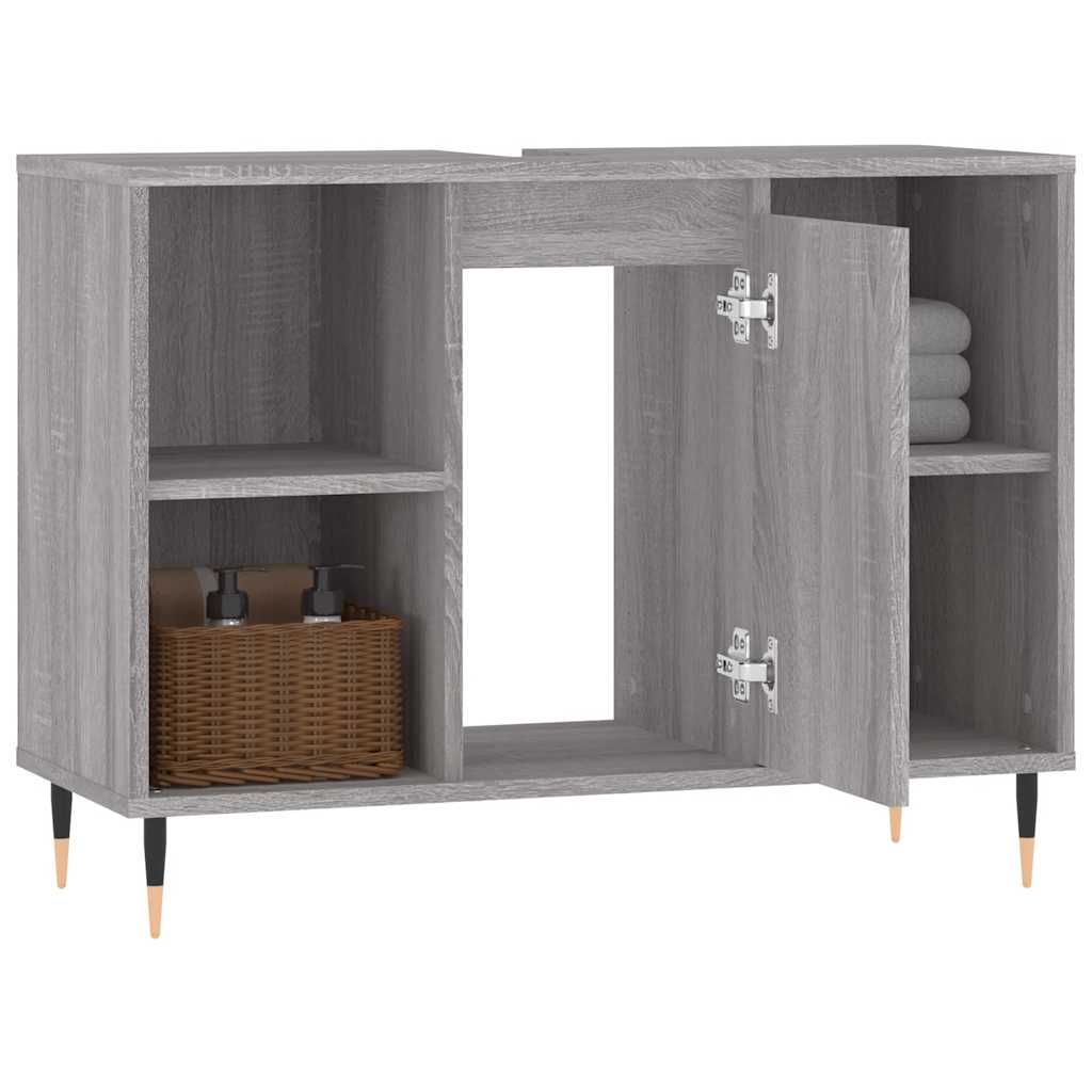 Bathroom Cabinet Grey Sonoma 80x33x60 cm Engineered Wood - Bend