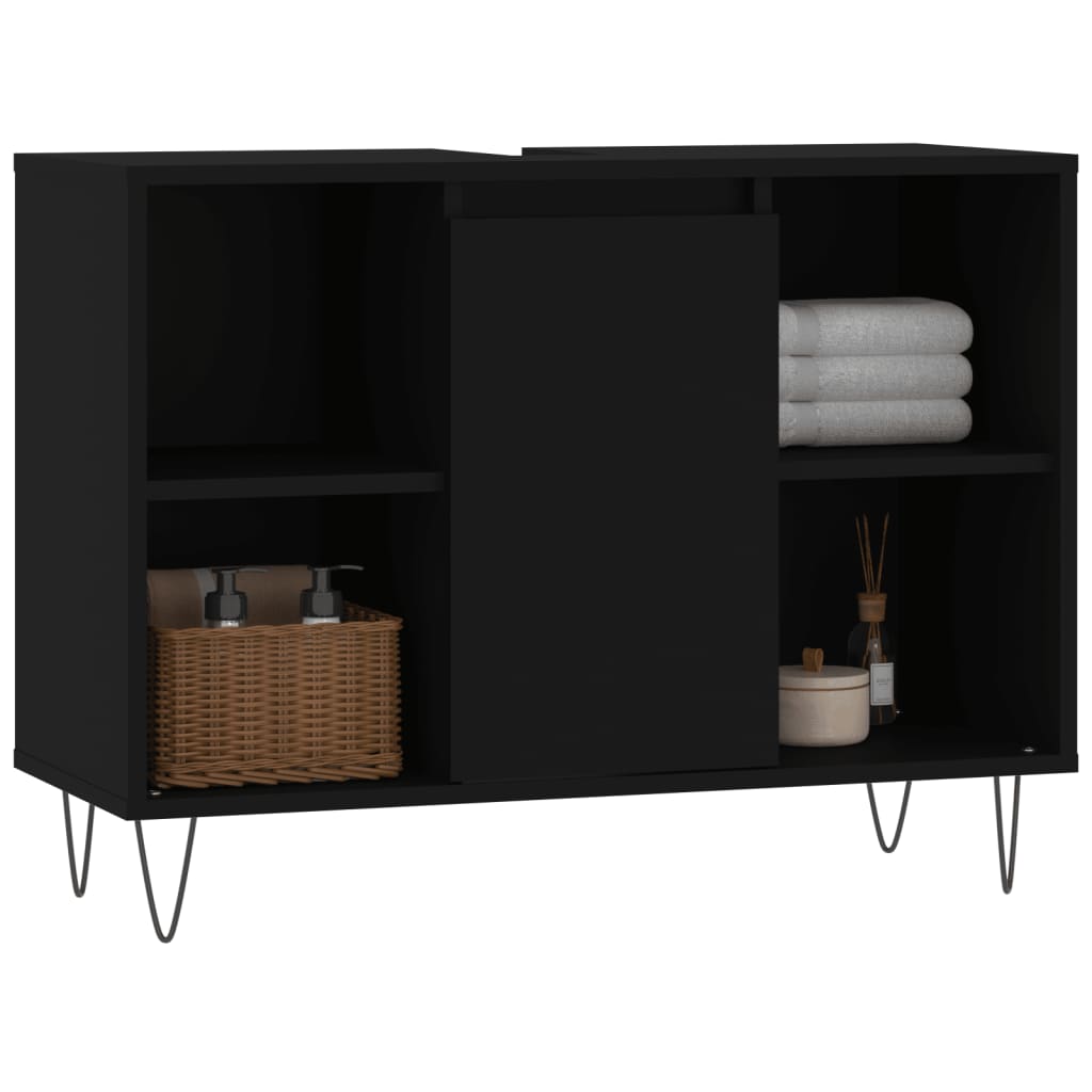 Black 4-Drawer Bathroom Storage Cabinet - Bend