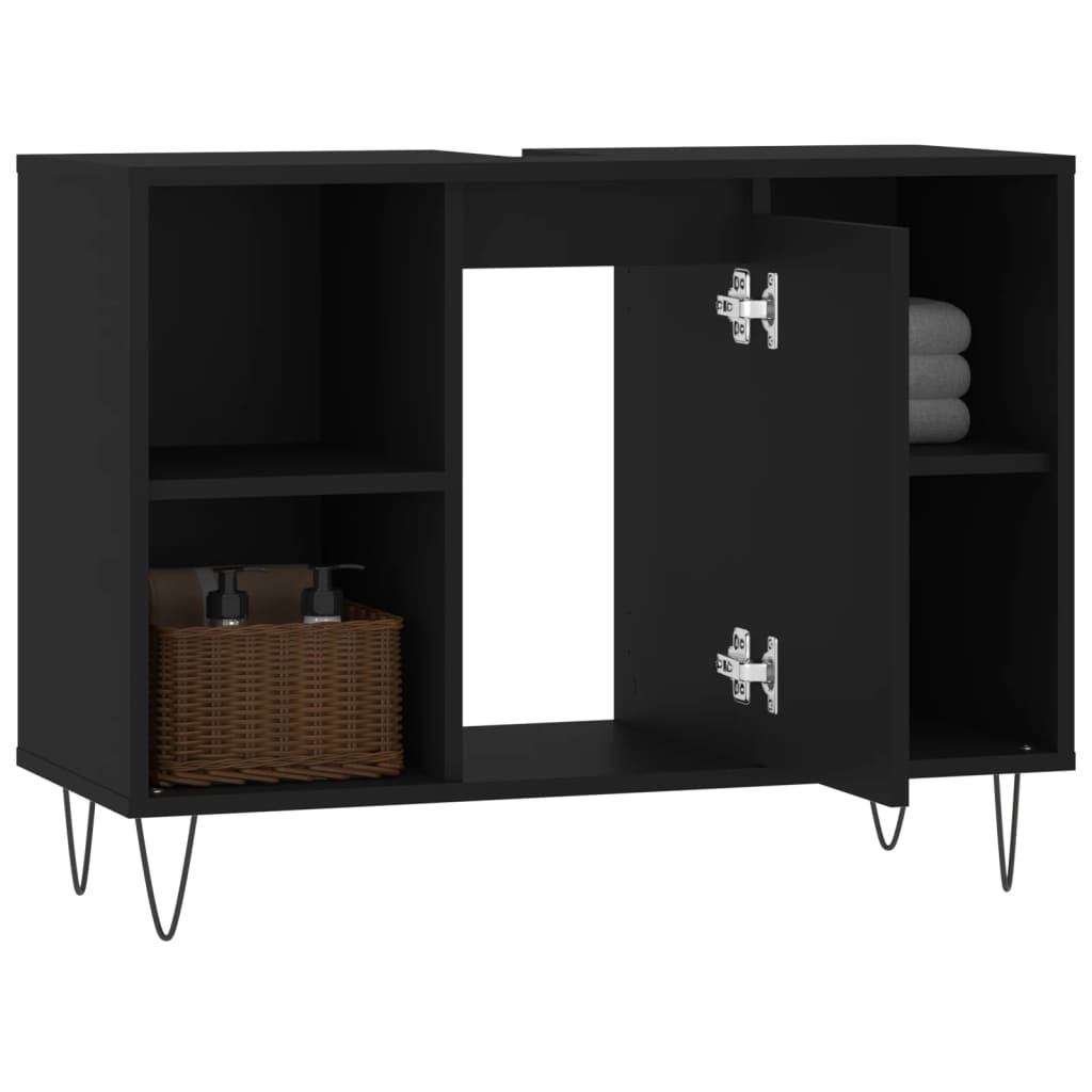 Black 4-Drawer Bathroom Storage Cabinet - Bend