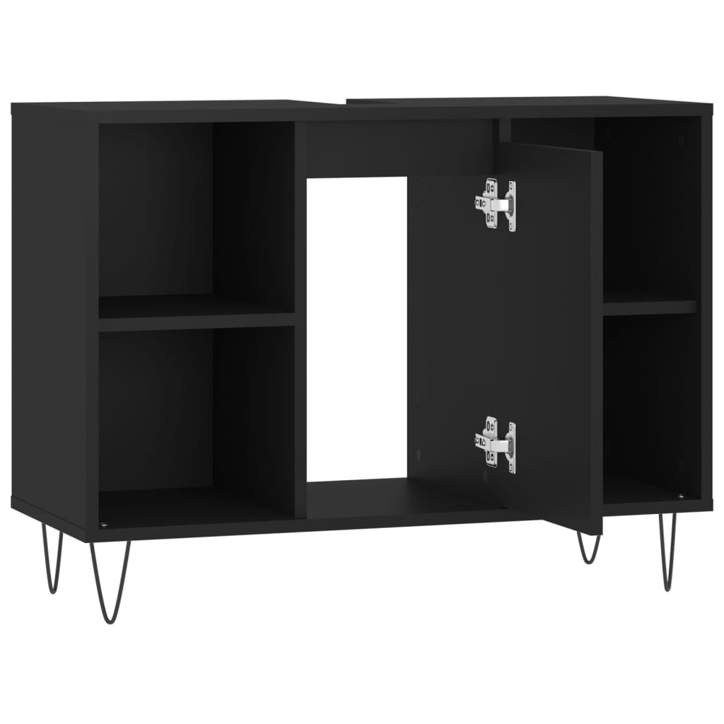 Black 4-Drawer Bathroom Storage Cabinet - Bend