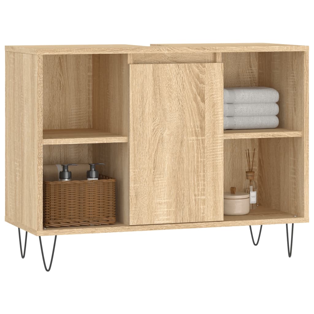 Bathroom Cabinet Sonoma Oak 80x33x60 cm Engineered Wood - Bend