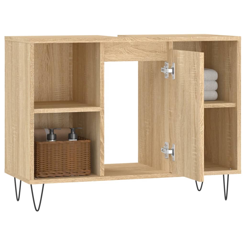 Bathroom Cabinet Sonoma Oak 80x33x60 cm Engineered Wood - Bend