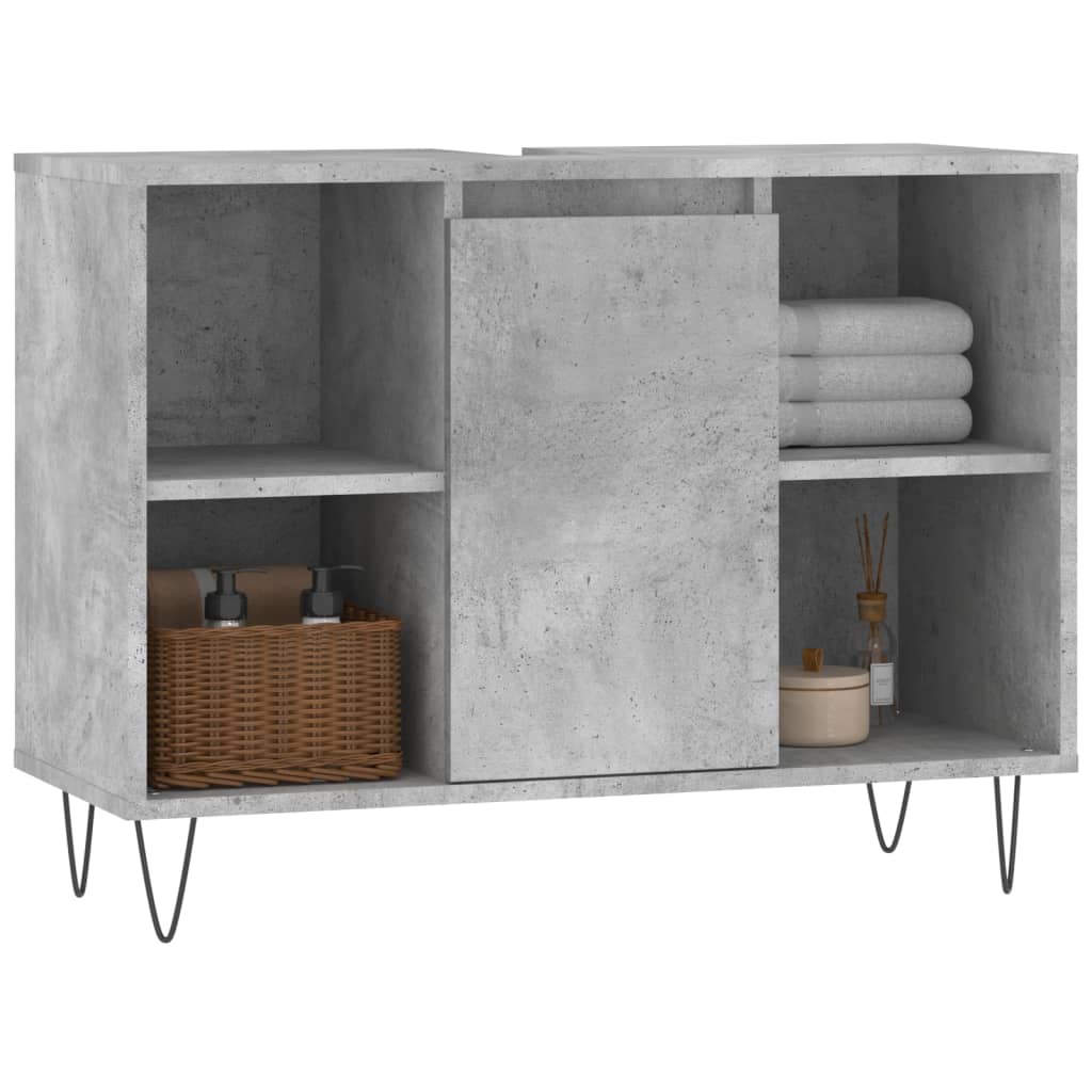 Bathroom Cabinet Concrete Grey 80x33x60 cm Engineered Wood - Bend