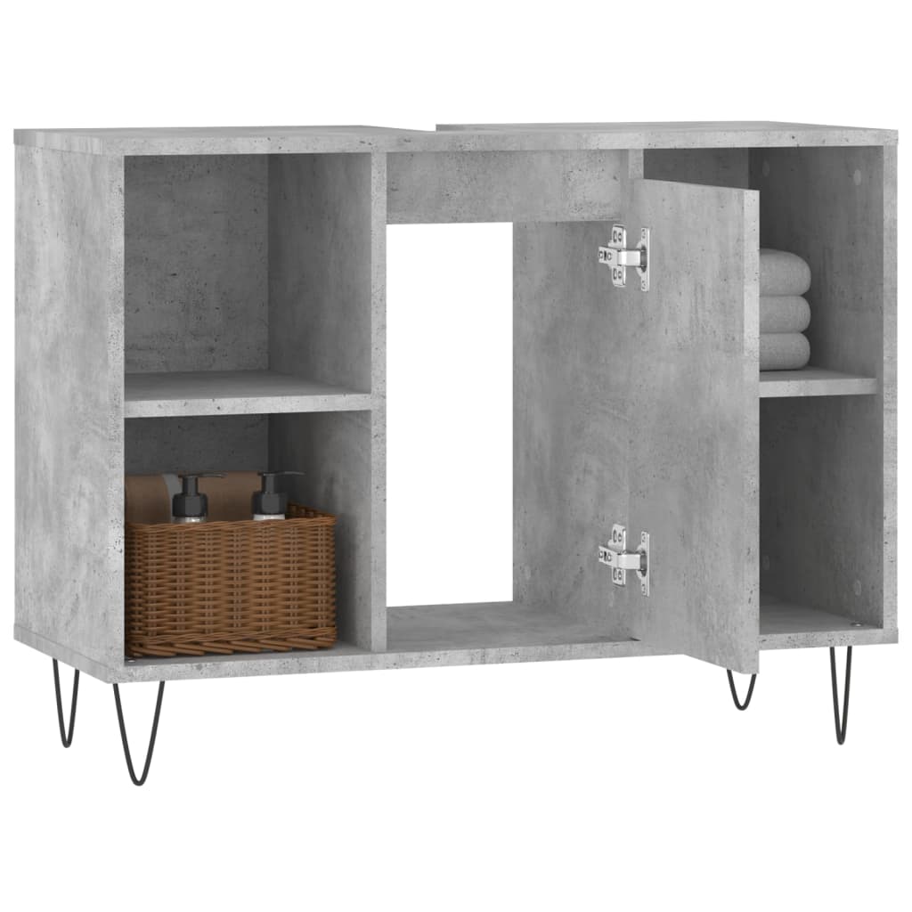 Bathroom Cabinet Concrete Grey 80x33x60 cm Engineered Wood - Bend