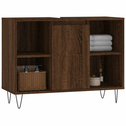 Bathroom Cabinet Brown Oak 80x33x60 cm Engineered Wood