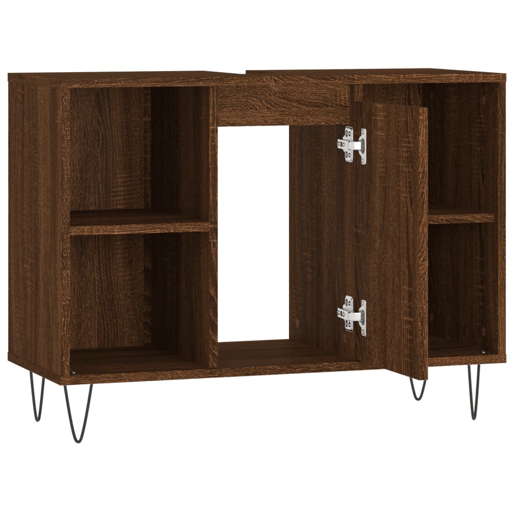 Wooden Bathroom Storage Cabinet with Iron Feet - Bend