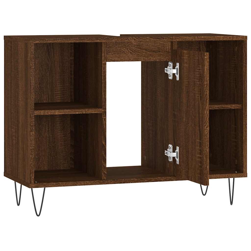 Bathroom Cabinet Brown Oak 80x33x60 cm Engineered Wood