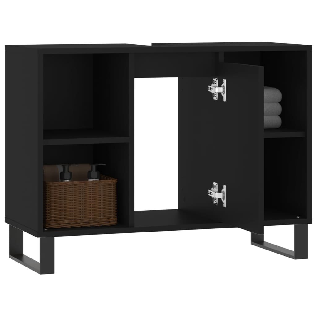 Black 4-Drawer Bathroom Storage Cabinet - Bend