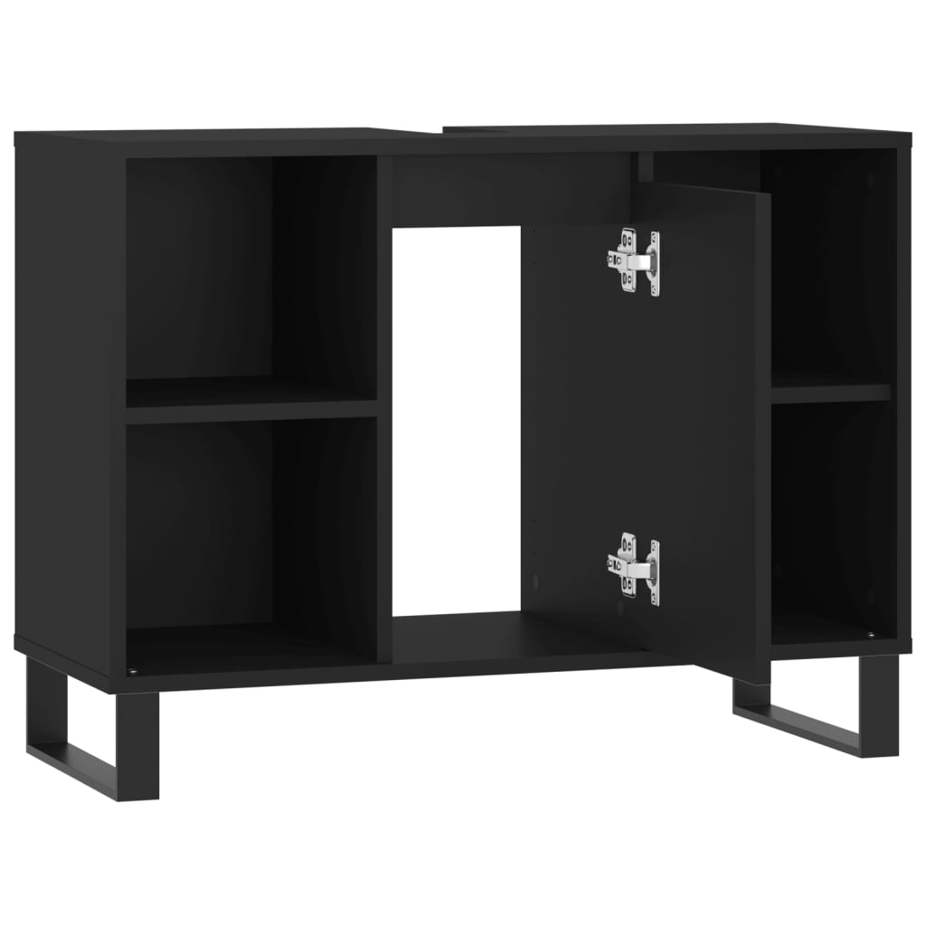 Black 4-Drawer Bathroom Storage Cabinet - Bend