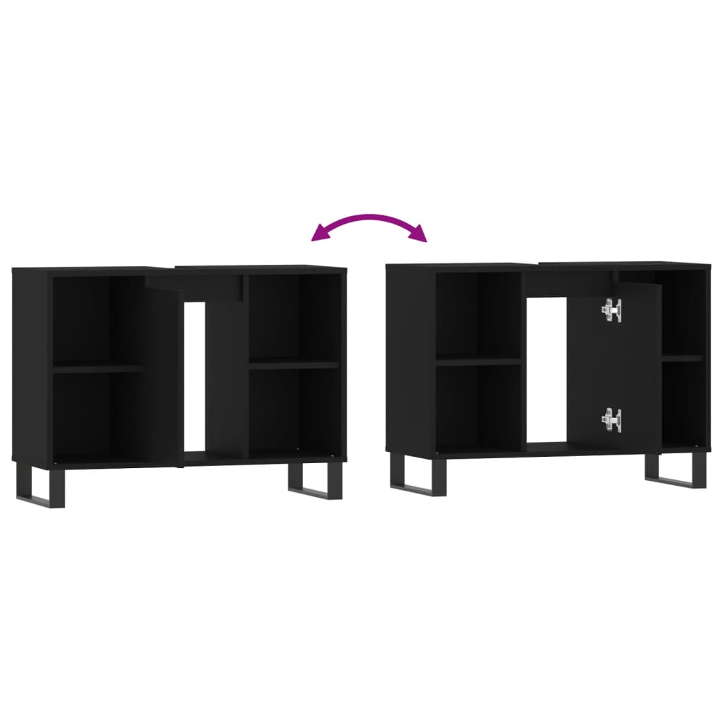 Black 4-Drawer Bathroom Storage Cabinet - Bend