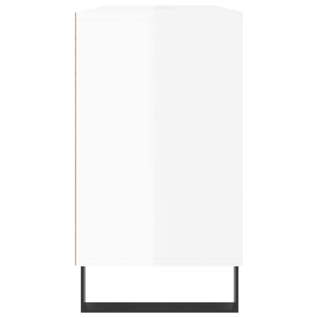 Bathroom Cabinet High Gloss White 80x33x60 cm Engineered Wood - Bend