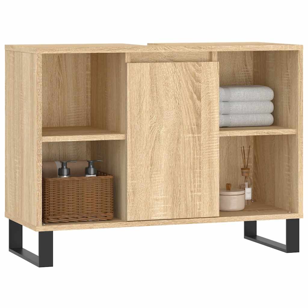 Bathroom Cabinet Sonoma Oak 80x33x60 cm Engineered Wood