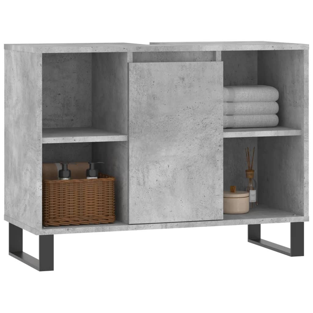 Bathroom Cabinet Concrete Grey 80x33x60 cm Engineered Wood - Bend