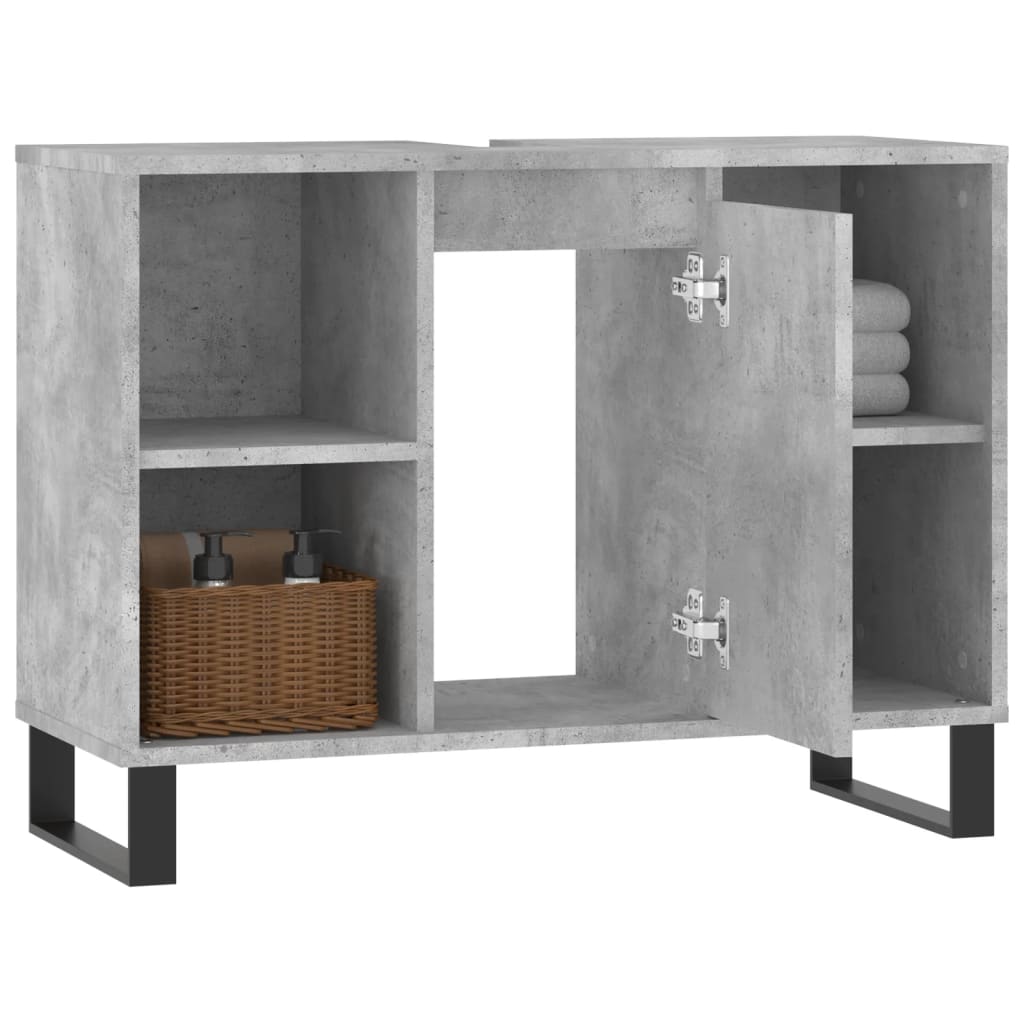 Bathroom Cabinet Concrete Grey 80x33x60 cm Engineered Wood - Bend