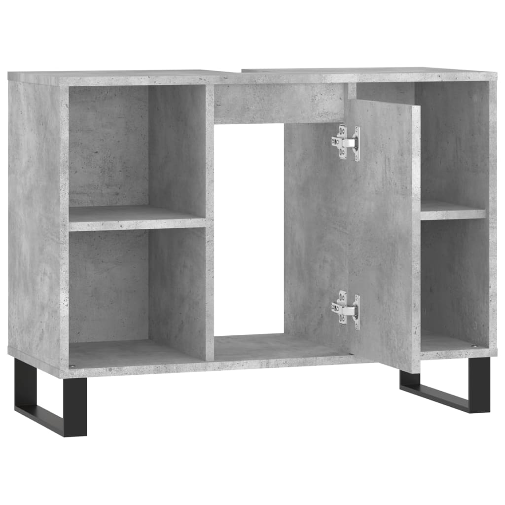 Bathroom Cabinet Concrete Grey 80x33x60 cm Engineered Wood - Bend