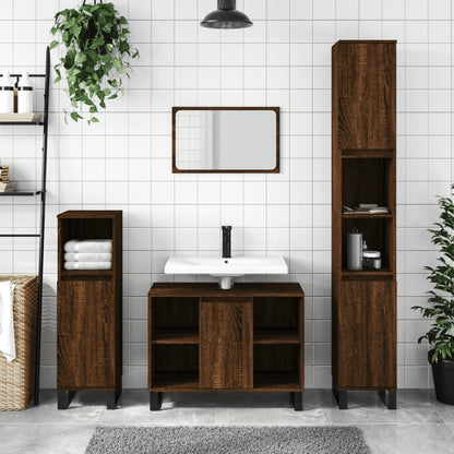 Wooden Bathroom Storage Cabinet with Iron Feet - Bend