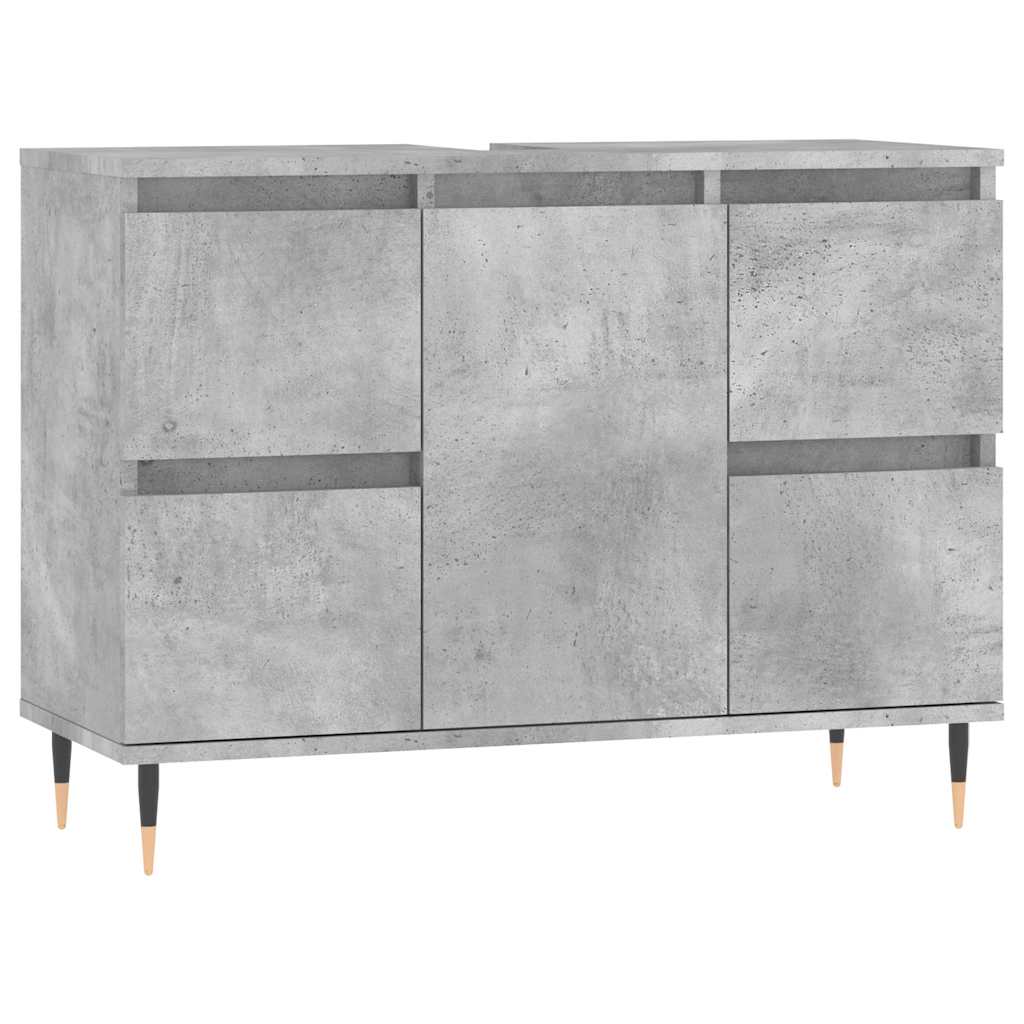 Bathroom Cabinet Concrete Grey 80x33x60 cm Engineered Wood