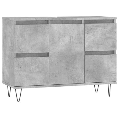 Bathroom Cabinet Concrete Grey 80x33x60 cm Engineered Wood