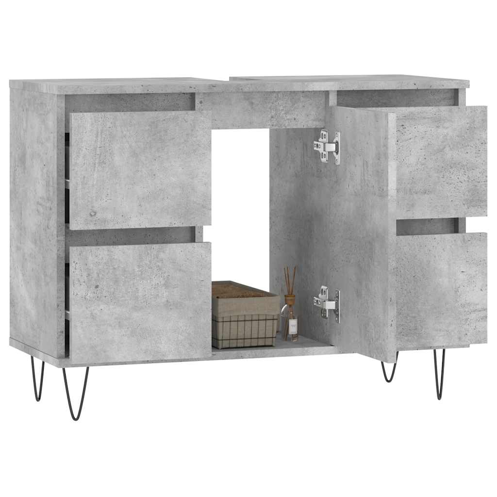 Bathroom Cabinet Concrete Grey 80x33x60 cm Engineered Wood