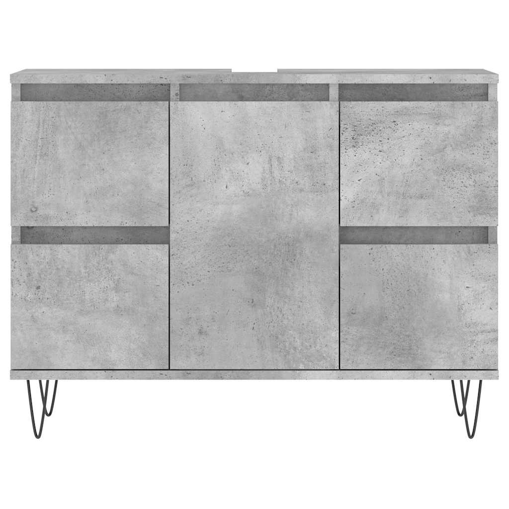 Bathroom Cabinet Concrete Grey 80x33x60 cm Engineered Wood