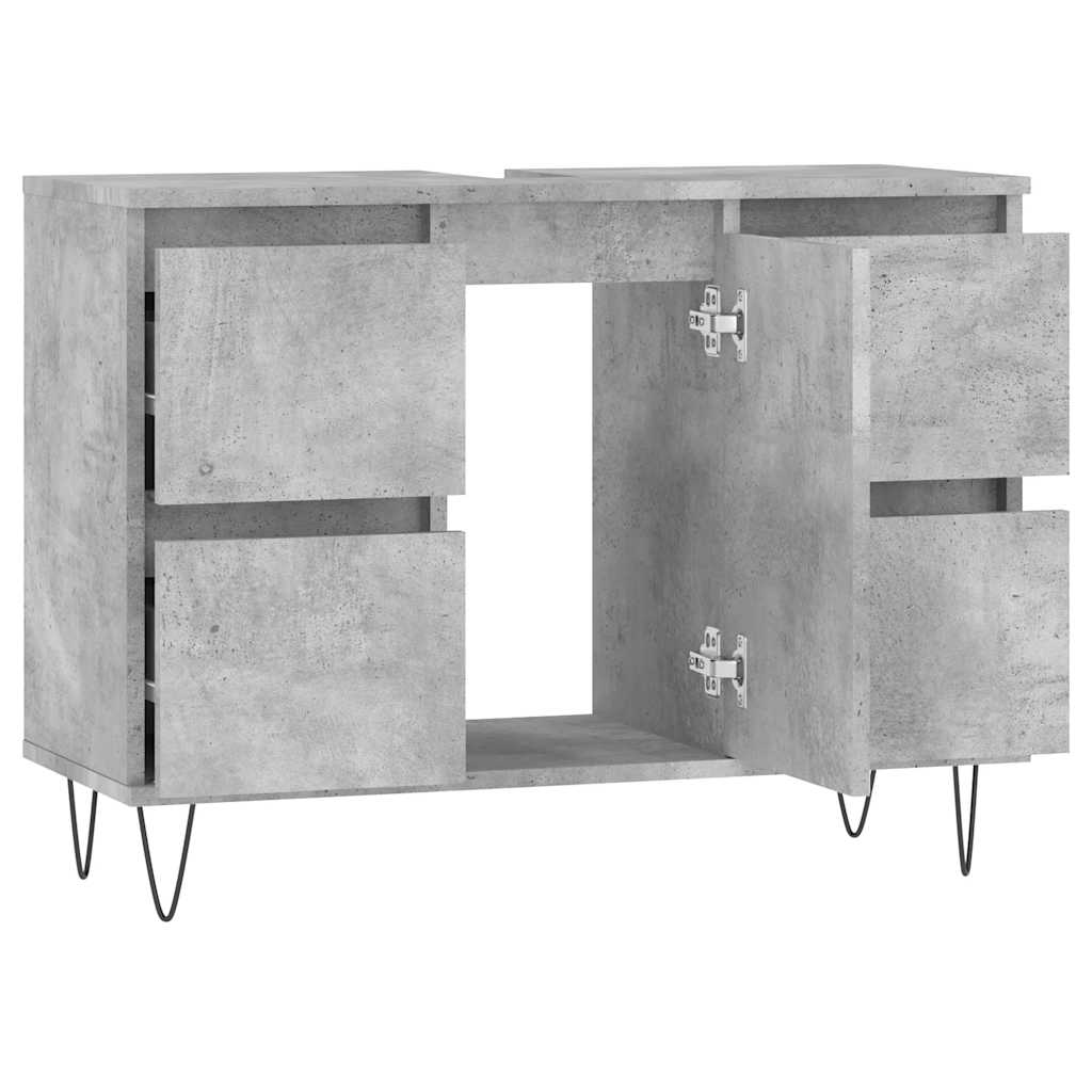 Bathroom Cabinet Concrete Grey 80x33x60 cm Engineered Wood