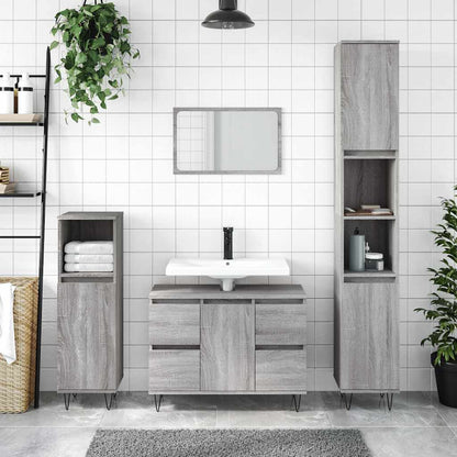 Bathroom Cabinet Grey Sonoma 80x33x60 cm Engineered Wood