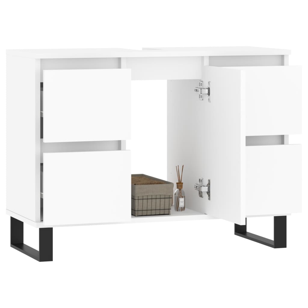 Bathroom Cabinet White 80x33x60 cm Engineered Wood - Bend