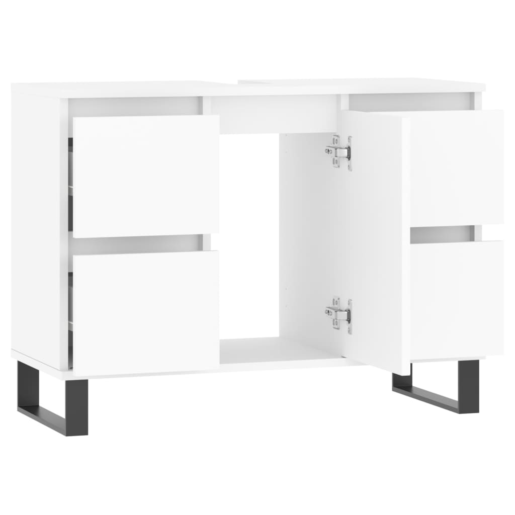 Bathroom Cabinet White 80x33x60 cm Engineered Wood - Bend