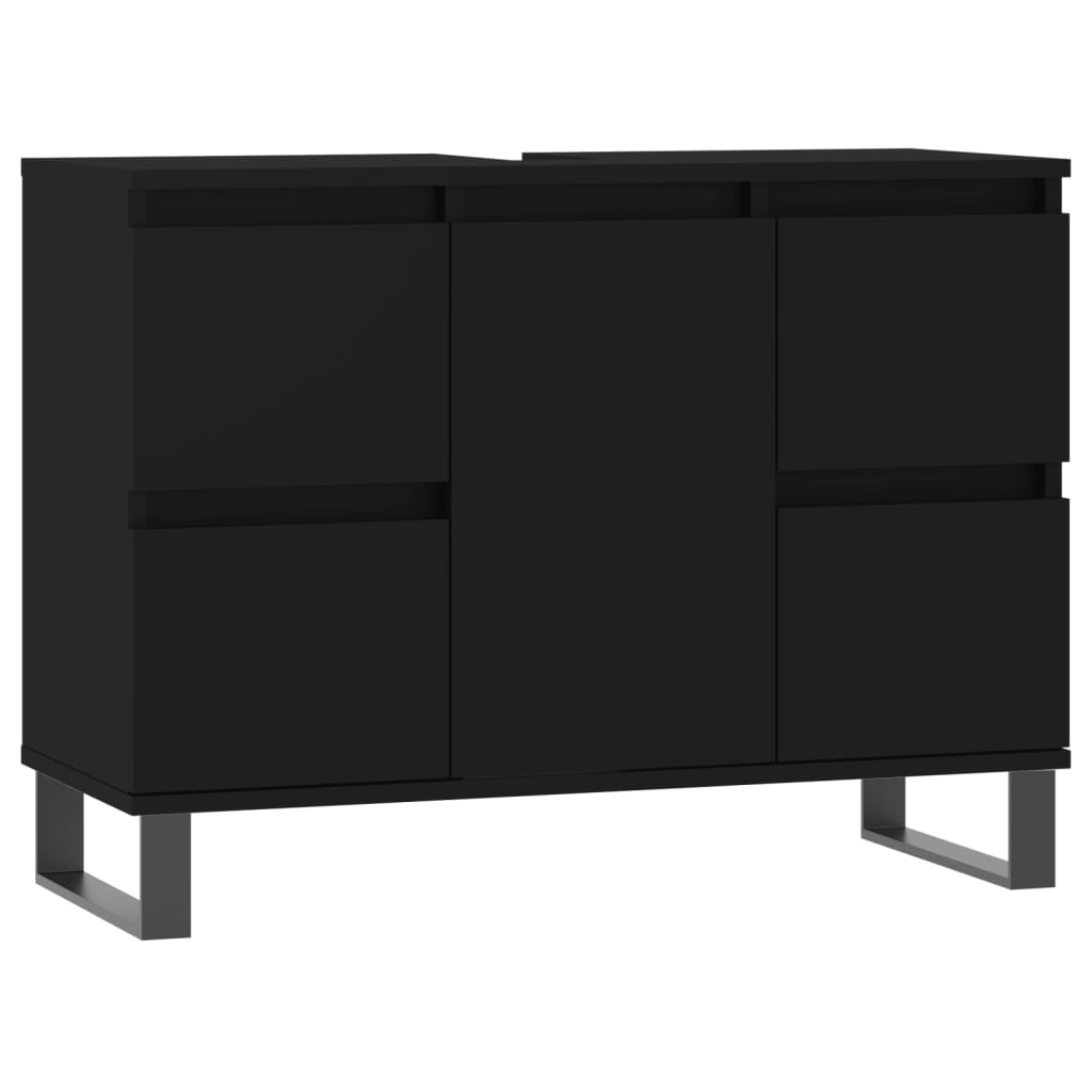 Black 4-Drawer Bathroom Storage Cabinet - Bend