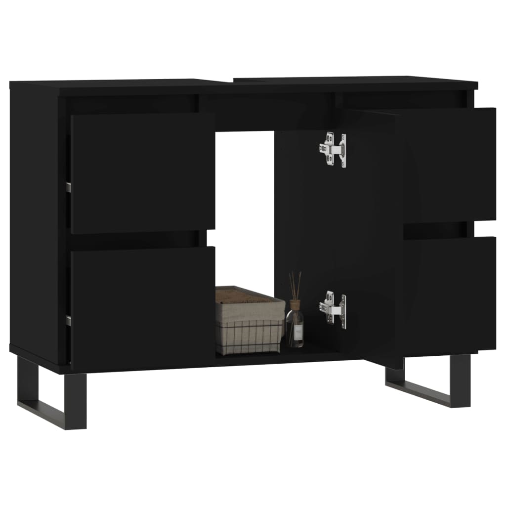 Black 4-Drawer Bathroom Storage Cabinet - Bend